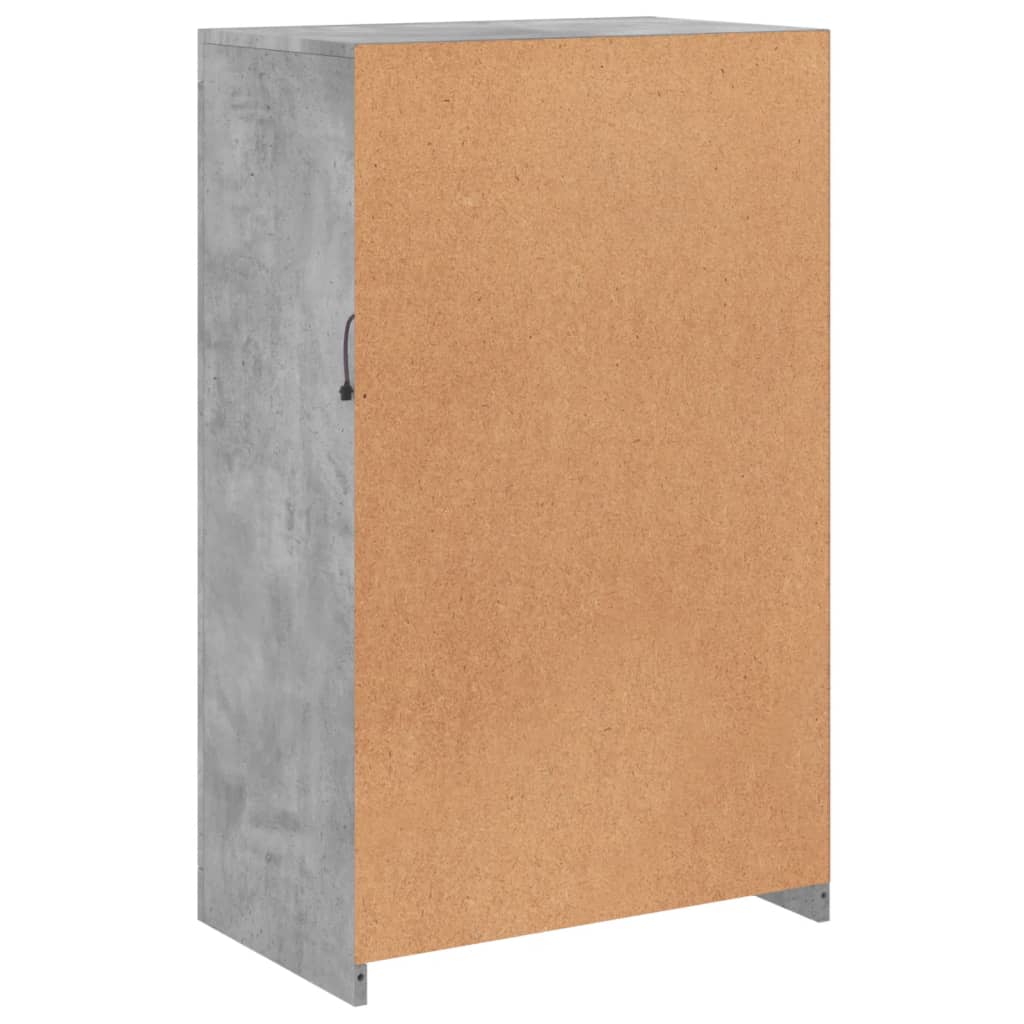 Armoire latérale avec lumières LED gris béton bois d'ingénierie - XIOS