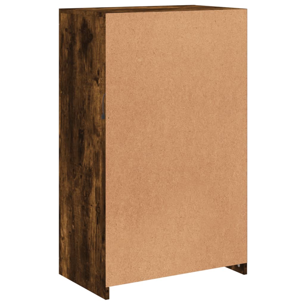 Armoire latérale avec lumières LED chêne fumé bois d'ingénierie - XIOS