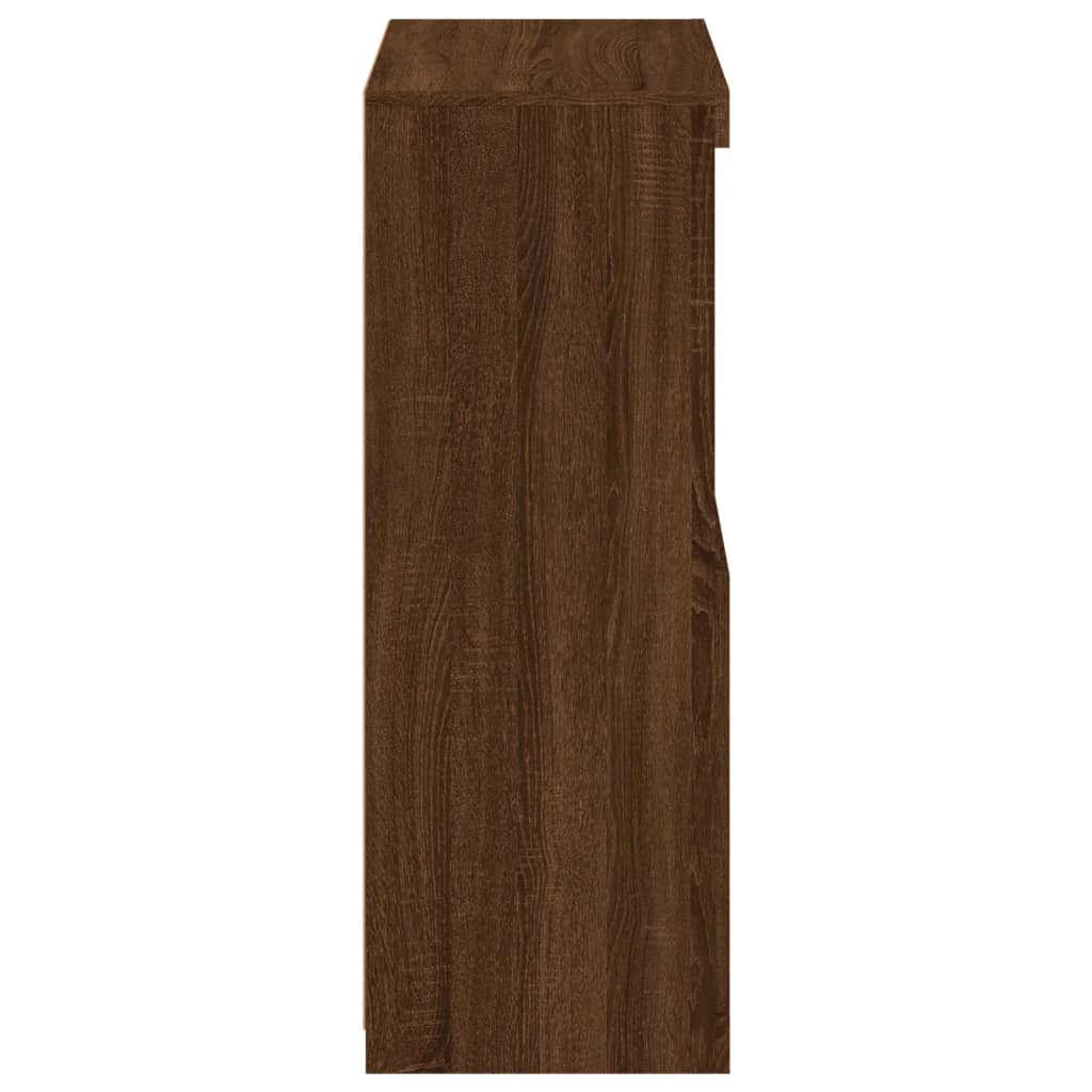 Armoire latérale avec lumières LED chêne marron bois ingénierie - XIOS