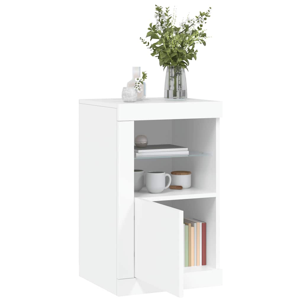 Armoire latérale avec éclairage LED blanc bois d'ingénierie - XIOS