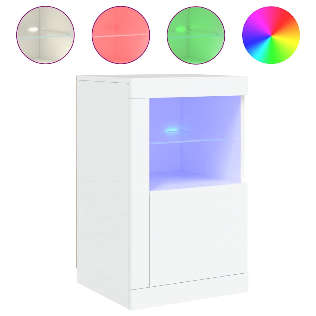 Armoire latérale avec éclairage LED blanc bois d'ingénierie - XIOS