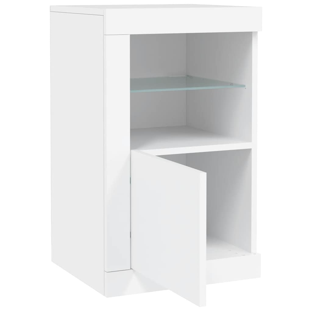 Armoire latérale avec éclairage LED blanc bois d'ingénierie - XIOS