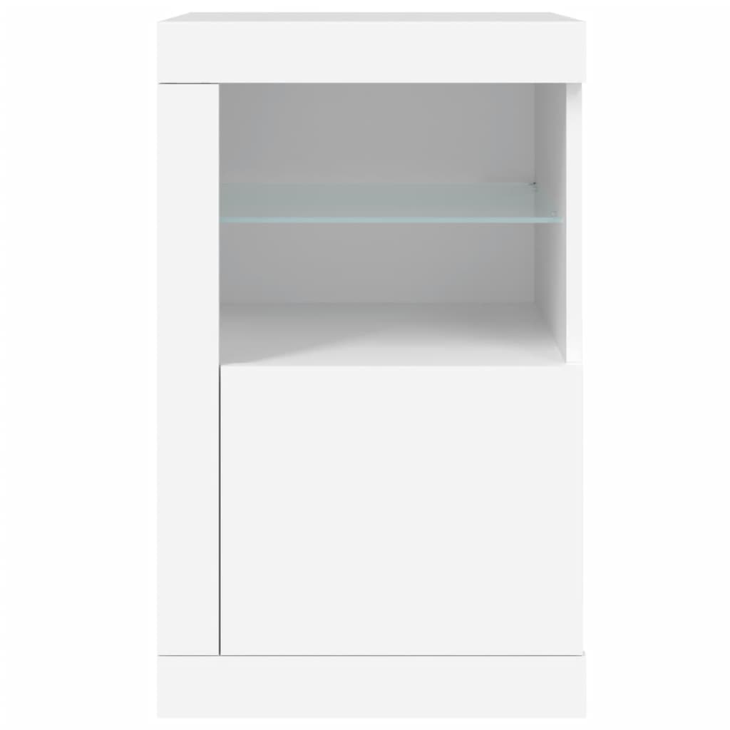Armoires latérales éclairage LED 2 pcs blanc bois d'ingénierie - XIOS