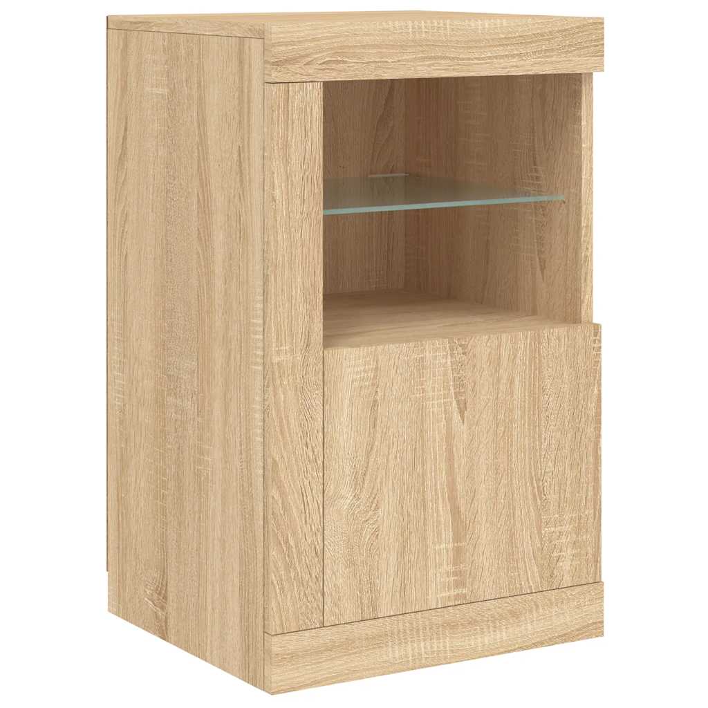 Armoire latérale avec lumières LED chêne sonoma - XIOS