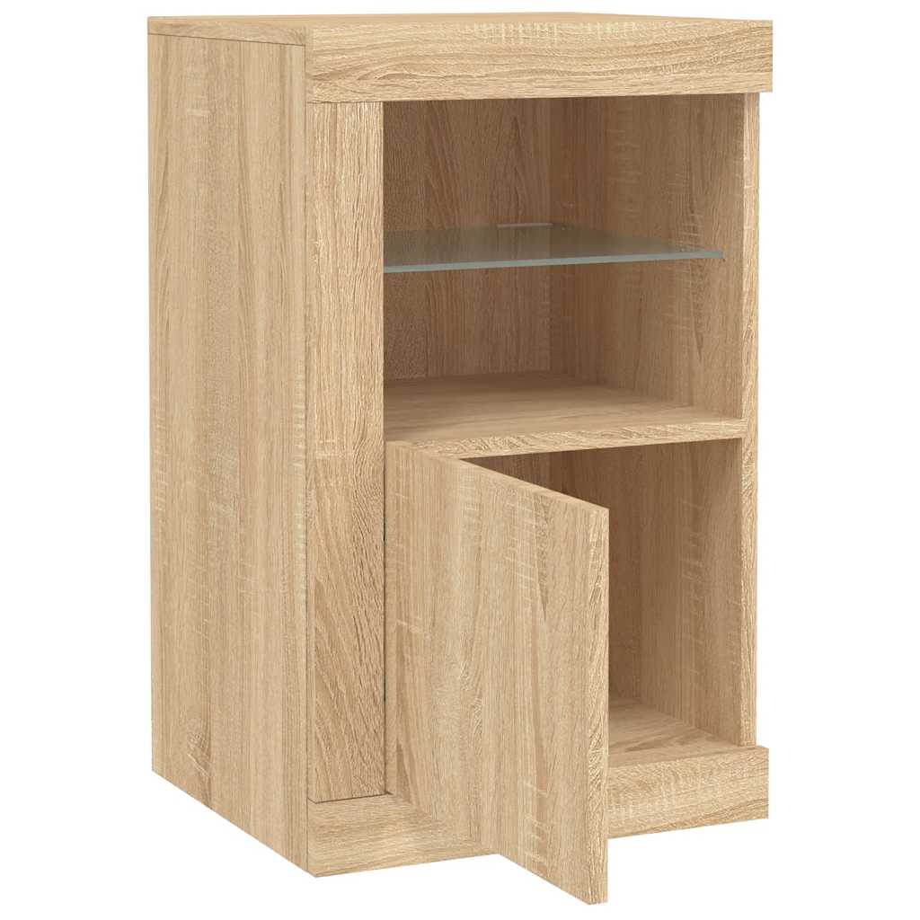 Armoire latérale avec lumières LED chêne sonoma - XIOS