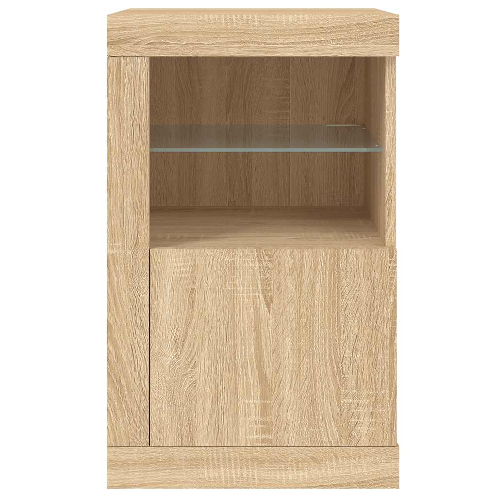 Armoire latérale avec lumières LED chêne sonoma - XIOS