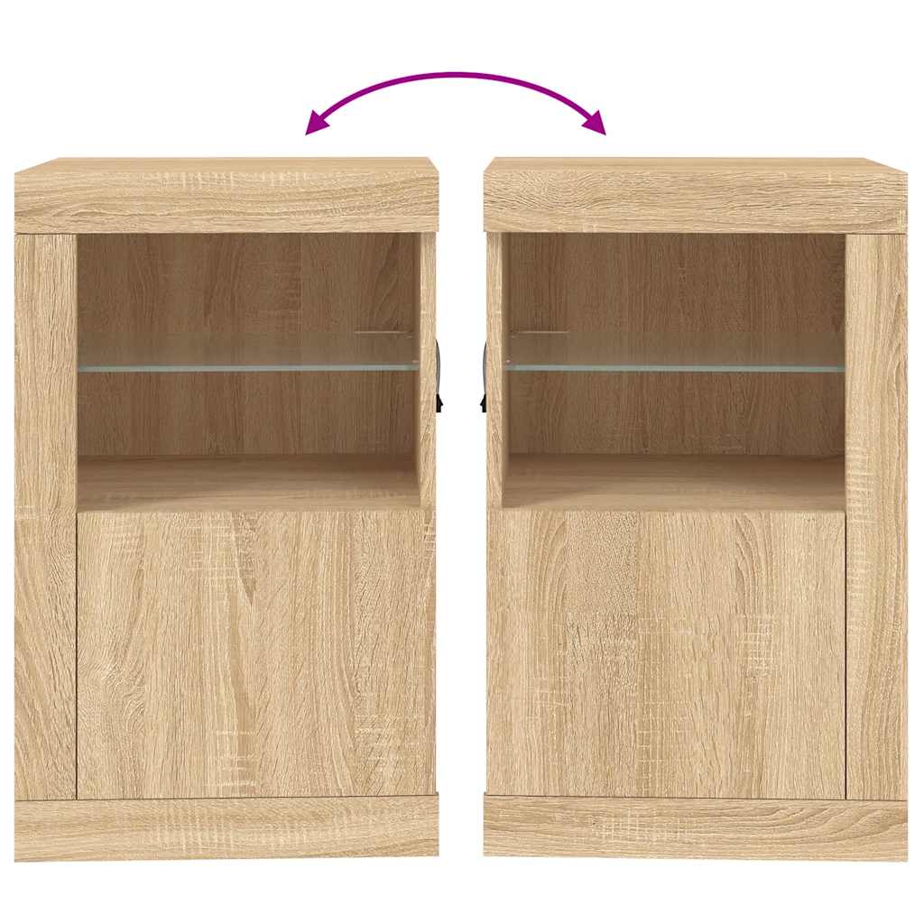 Armoire latérale avec lumières LED chêne sonoma - XIOS