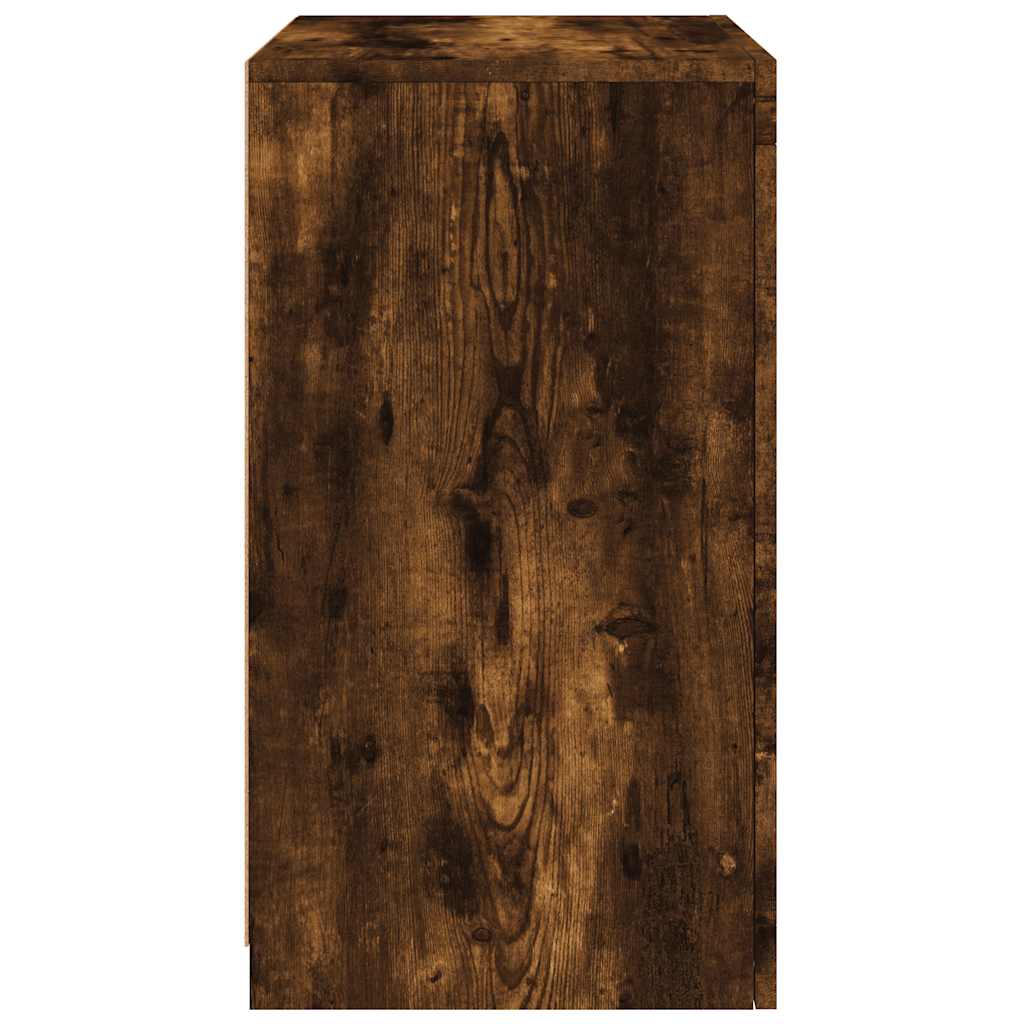 Armoire latérale avec lumières LED chêne fumé bois d'ingénierie - XIOS
