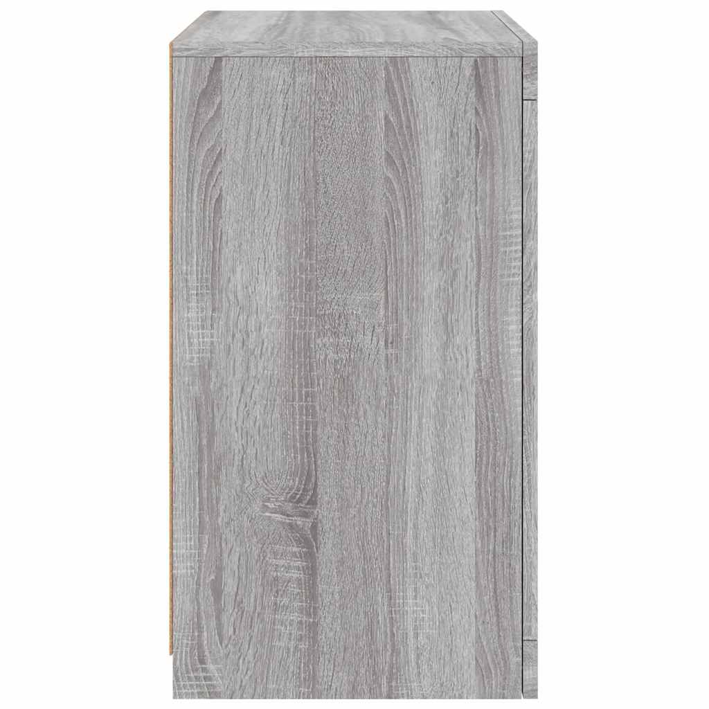 Armoire latérale et lumières LED sonoma gris bois d'ingénierie - XIOS