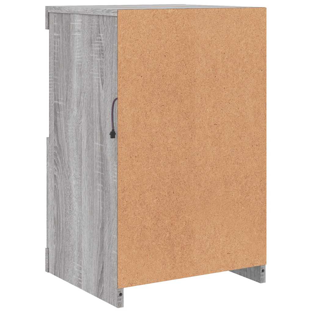 Armoire latérale et lumières LED sonoma gris bois d'ingénierie - XIOS