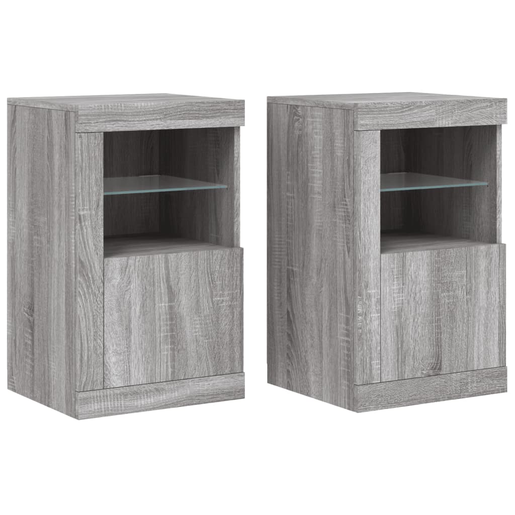 Armoires latérales et lumières LED 2 pcs sonoma gris - XIOS