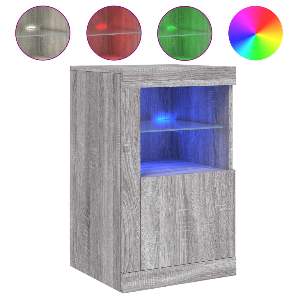 Armoires latérales et lumières LED 2 pcs sonoma gris - XIOS