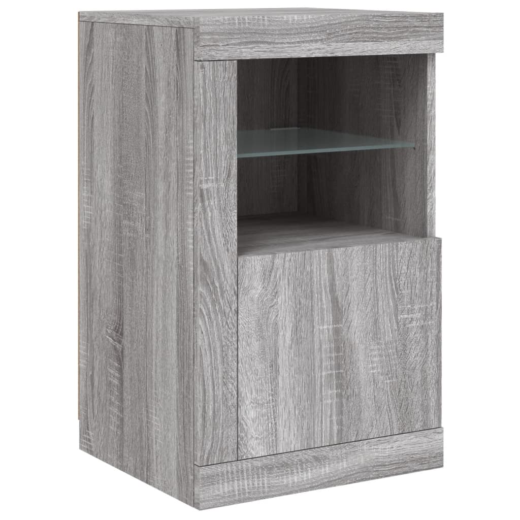 Armoires latérales et lumières LED 2 pcs sonoma gris - XIOS