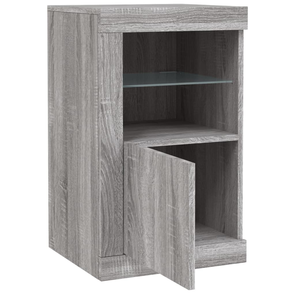 Armoires latérales et lumières LED 2 pcs sonoma gris - XIOS