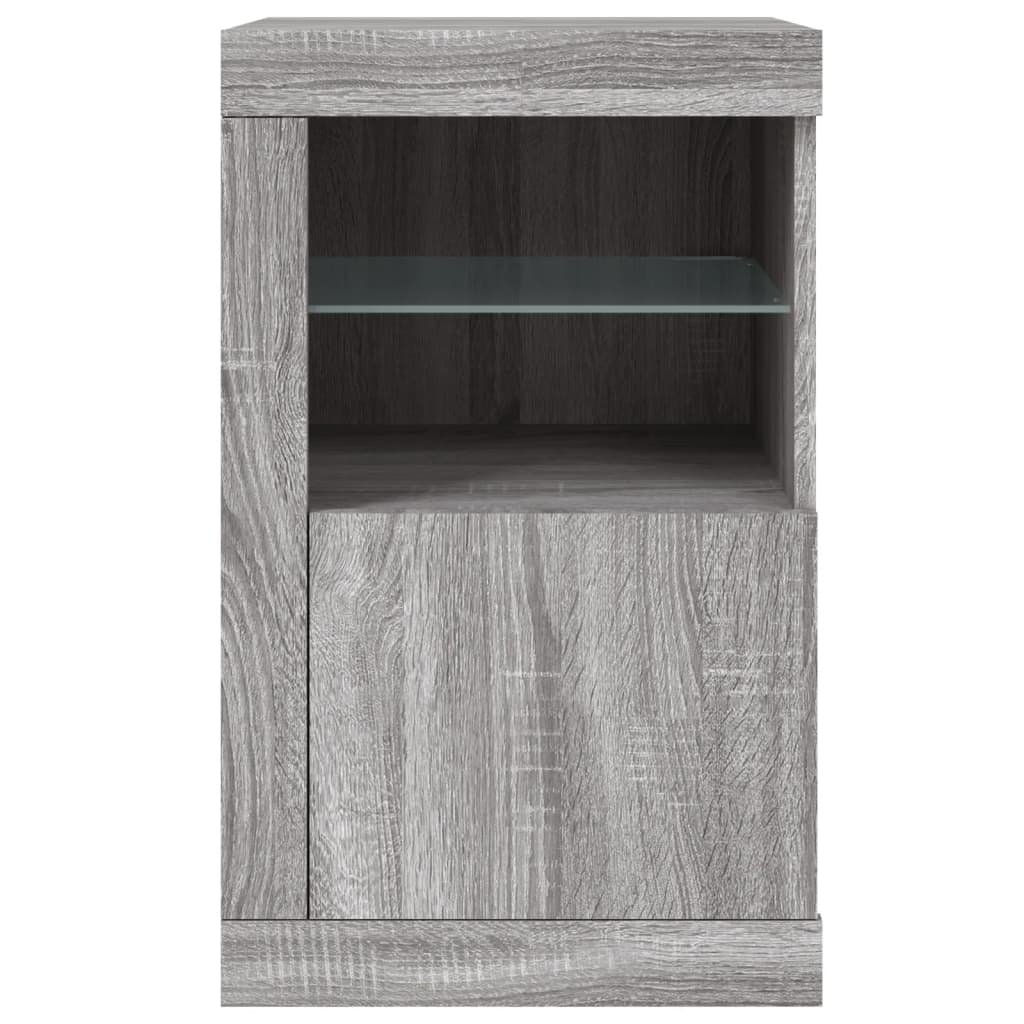 Armoires latérales et lumières LED 2 pcs sonoma gris - XIOS