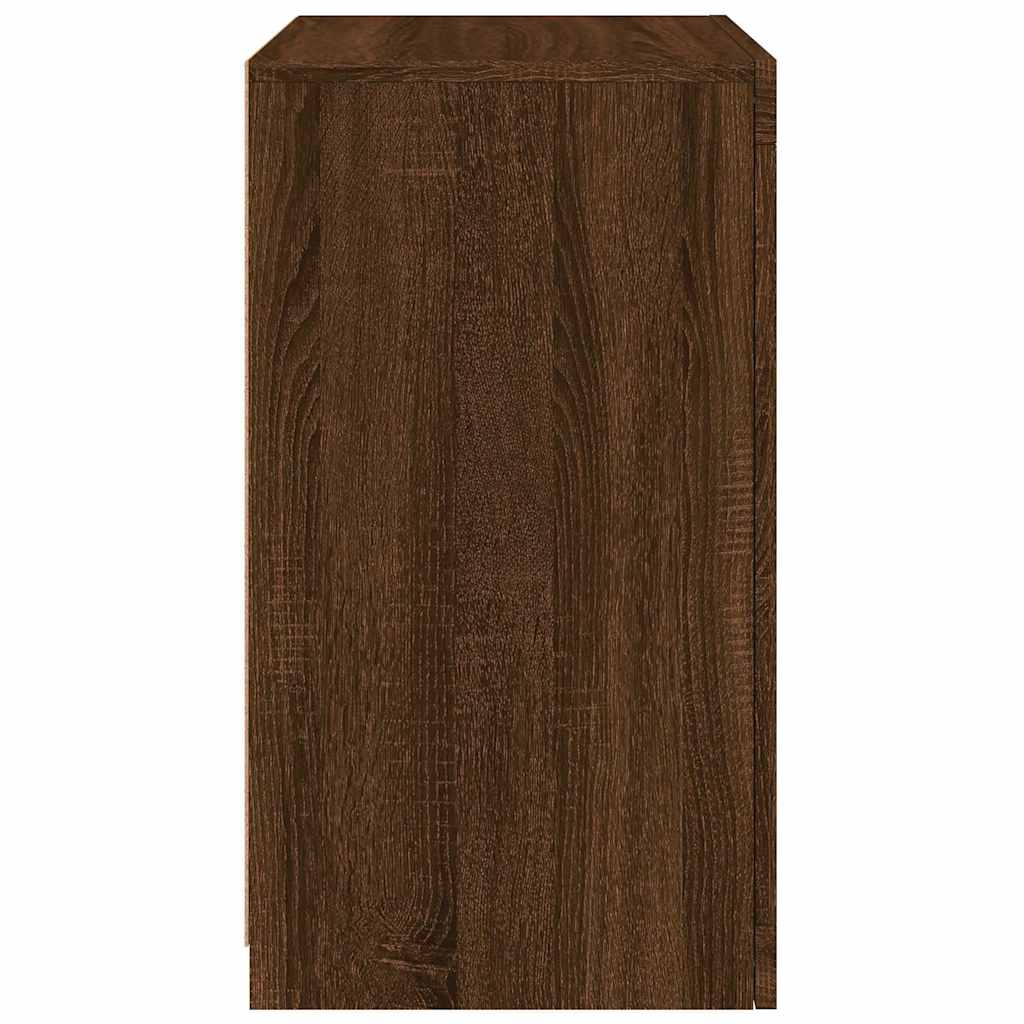 Armoire latérale avec lumières LED chêne marron bois ingénierie - XIOS