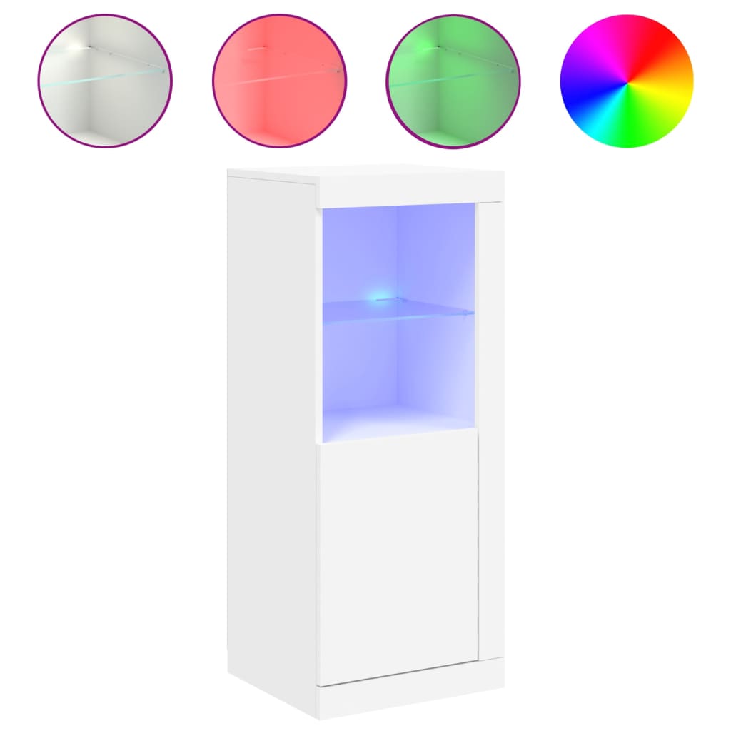 Buffet avec lumières LED blanc 41x37x100 cm - XIOS