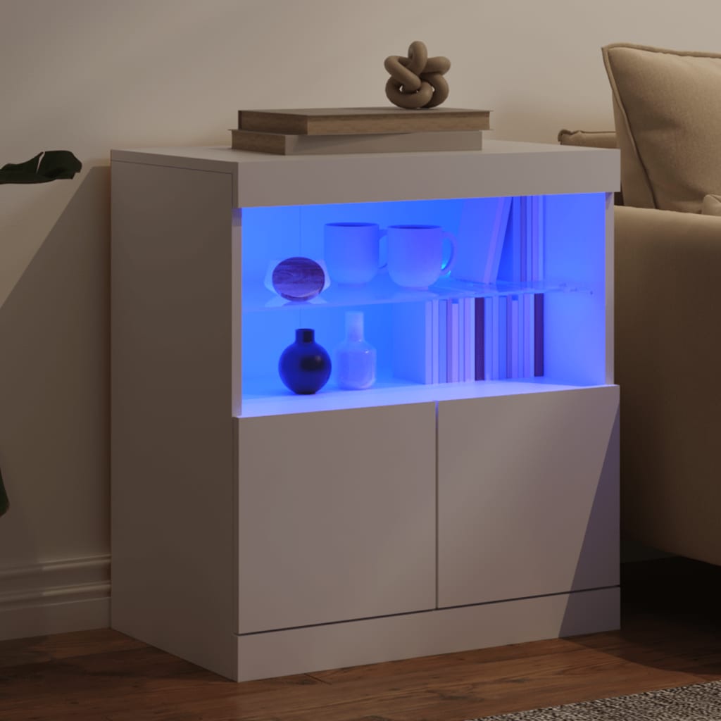 Buffet avec lumières LED blanc 60x37x67 cm - XIOS