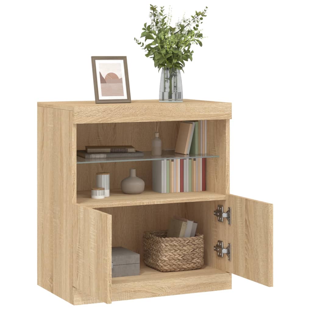 Buffet avec lumières LED chêne sonoma 60x37x67 cm - XIOS