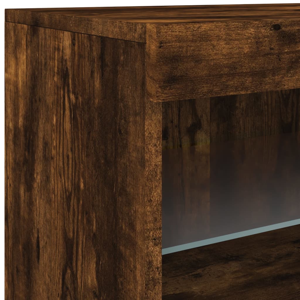 Buffet avec lumières LED chêne fumé 60x37x67 cm - XIOS