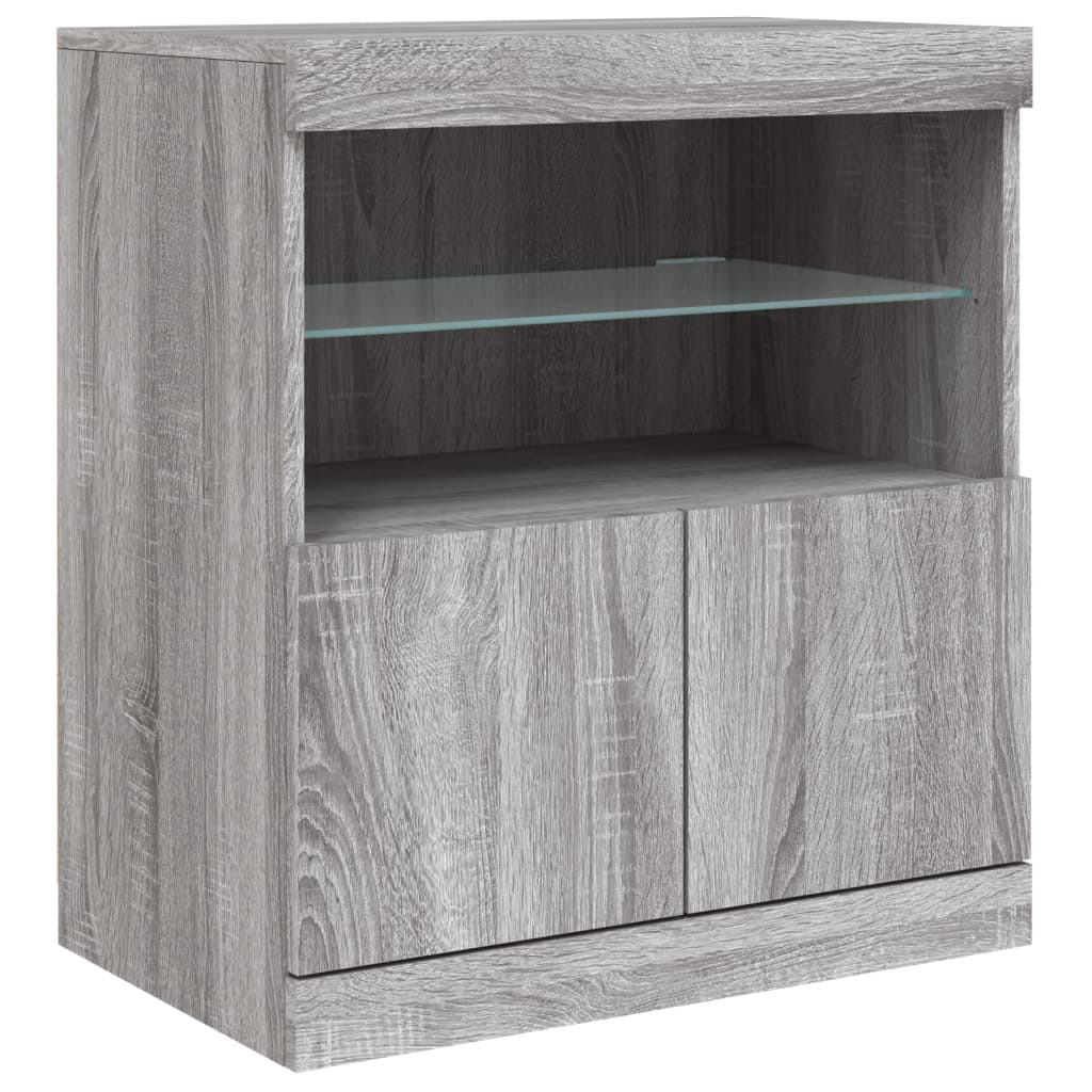 Buffet avec lumières LED sonoma gris 60x37x67 cm - XIOS
