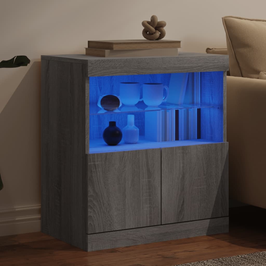 Buffet avec lumières LED sonoma gris 60x37x67 cm - XIOS
