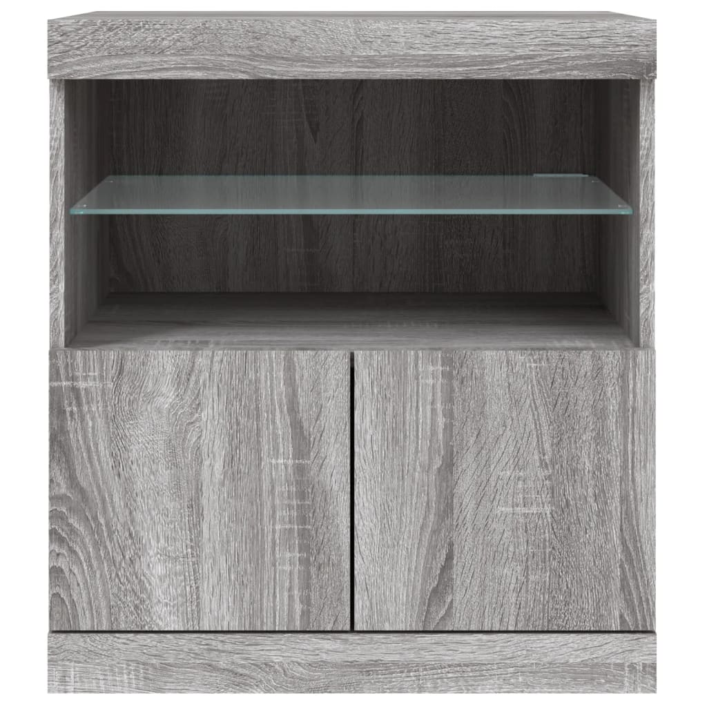 Buffet avec lumières LED sonoma gris 60x37x67 cm - XIOS