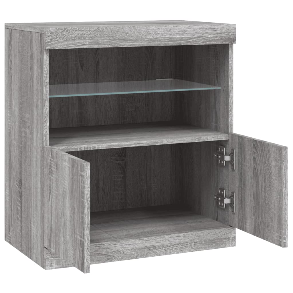 Buffet avec lumières LED sonoma gris 60x37x67 cm - XIOS