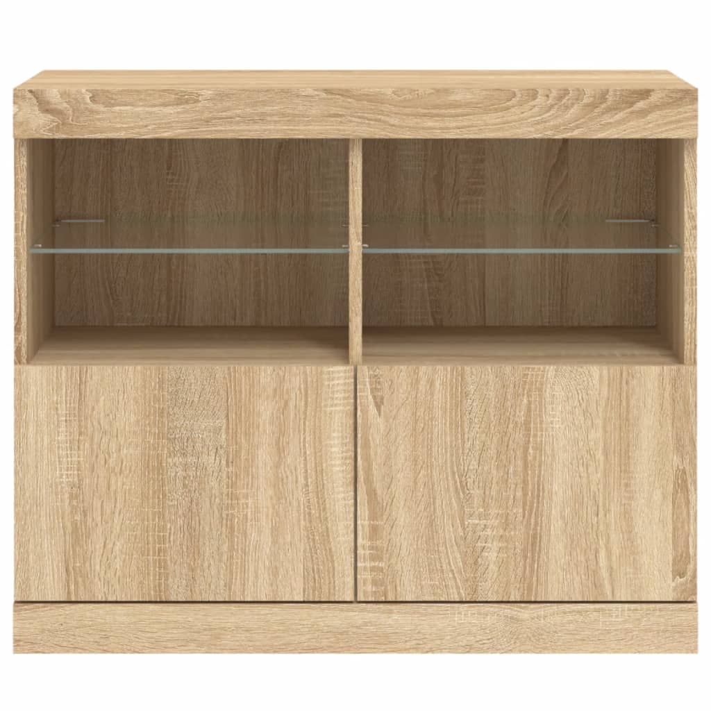 Buffet avec lumières LED chêne sonoma 81x37x67 cm - XIOS