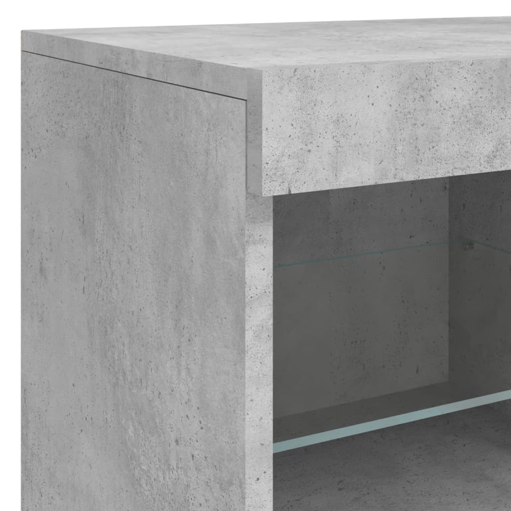 Buffet avec lumières LED gris béton 81x37x67 cm - XIOS