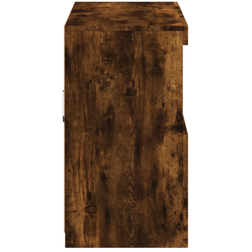 Buffet avec lumières LED chêne fumé 81x37x67 cm - XIOS