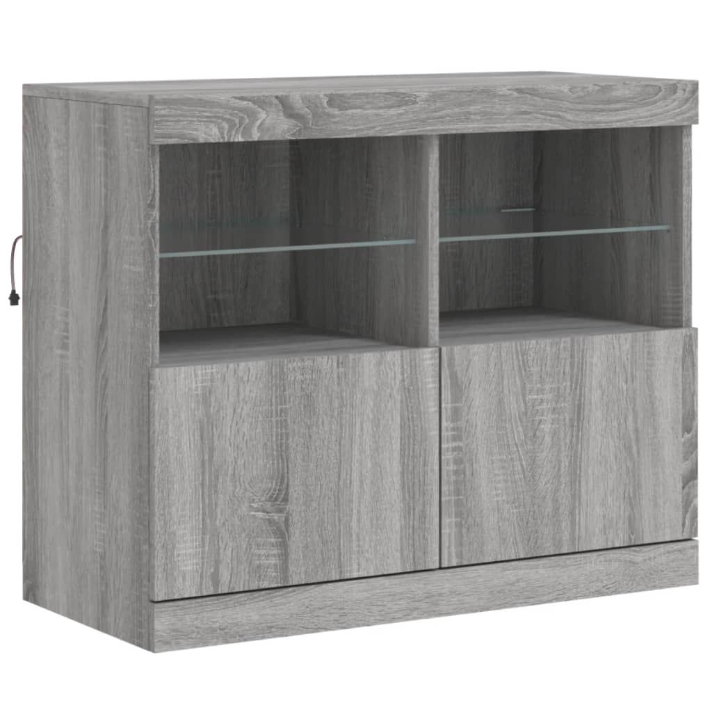 Buffet avec lumières LED sonoma gris 81x37x67 cm - XIOS