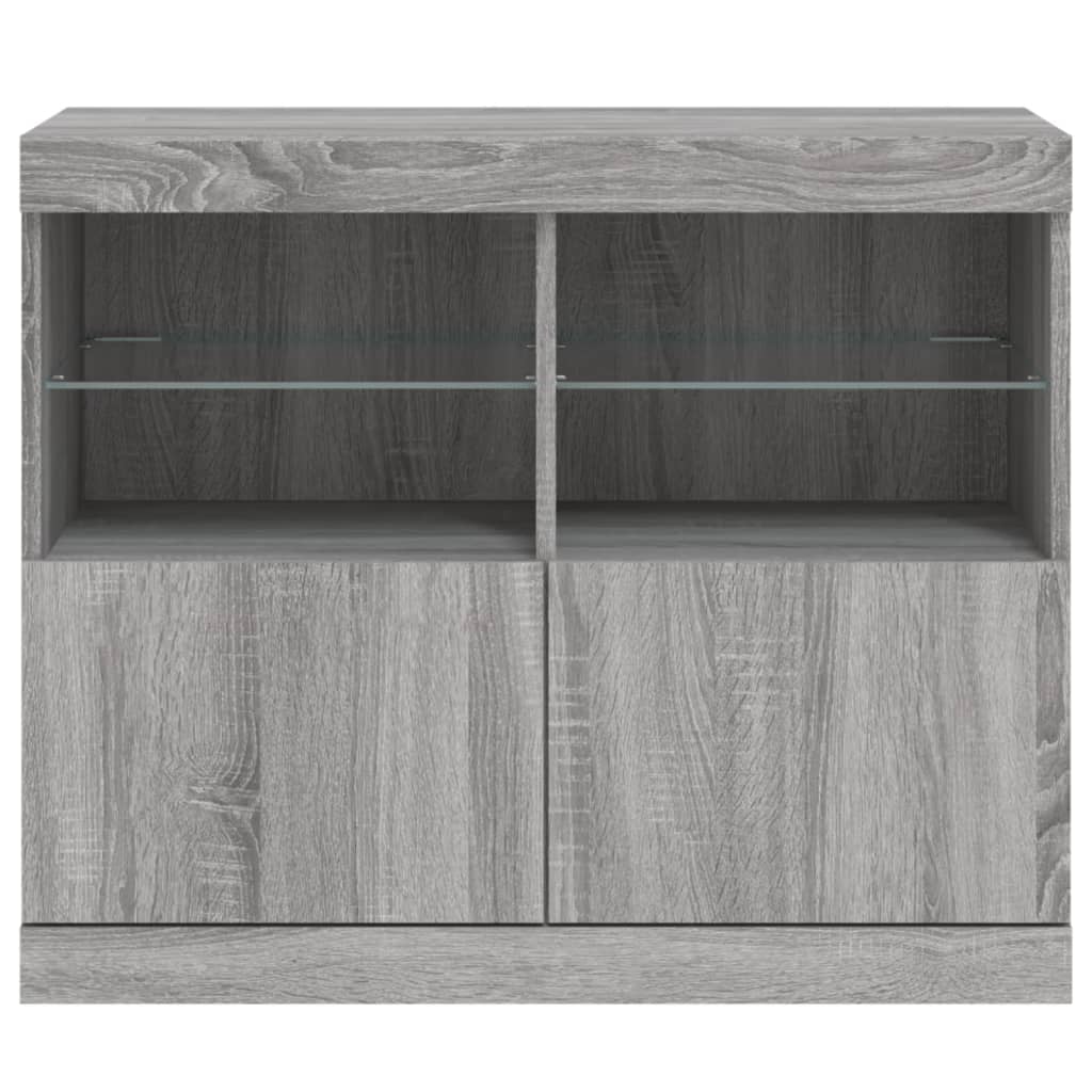 Buffet avec lumières LED sonoma gris 81x37x67 cm - XIOS