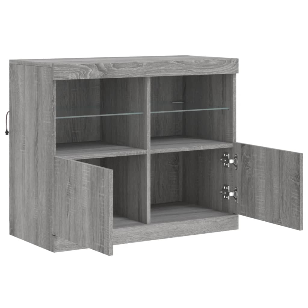 Buffet avec lumières LED sonoma gris 81x37x67 cm - XIOS