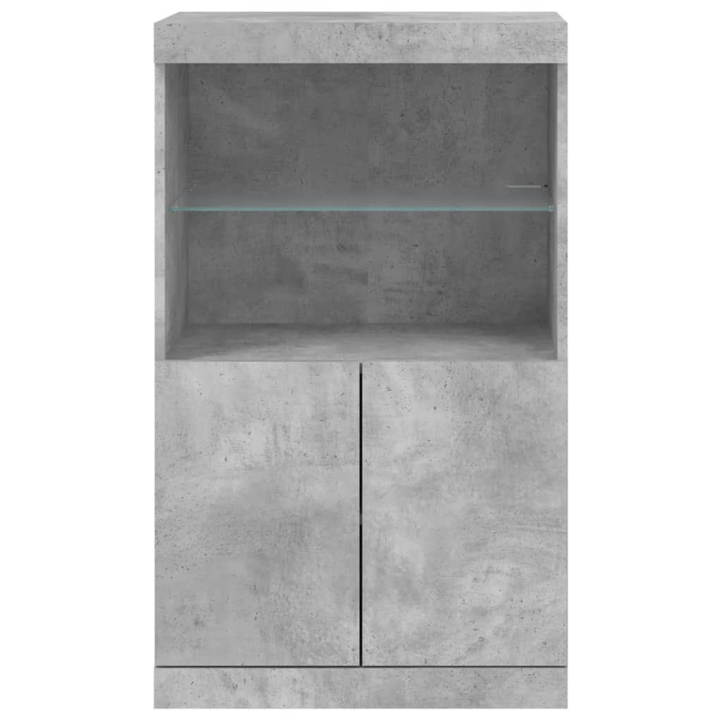 Buffet avec lumières LED gris béton 60,5x37x100 cm - XIOS