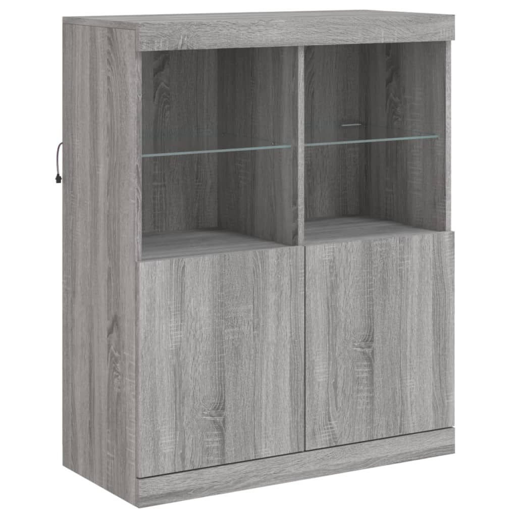 Buffet avec lumières LED sonoma gris 81x37x100 cm - XIOS