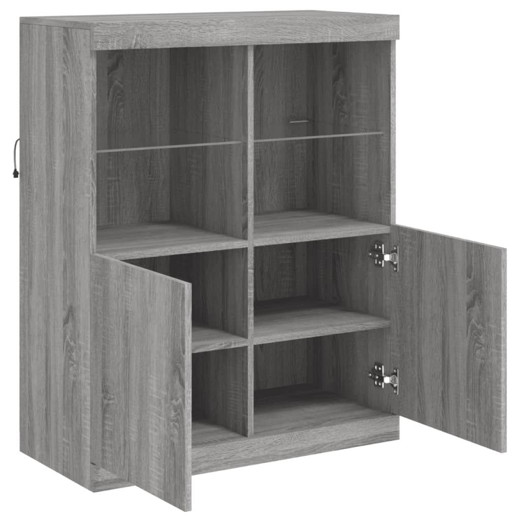 Buffet avec lumières LED sonoma gris 81x37x100 cm - XIOS