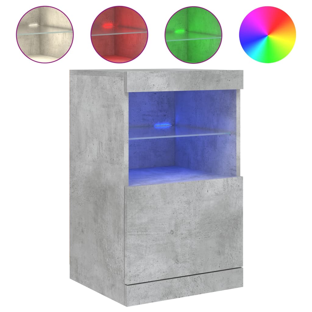 Buffet avec lumières LED gris béton 41x37x67 cm - XIOS