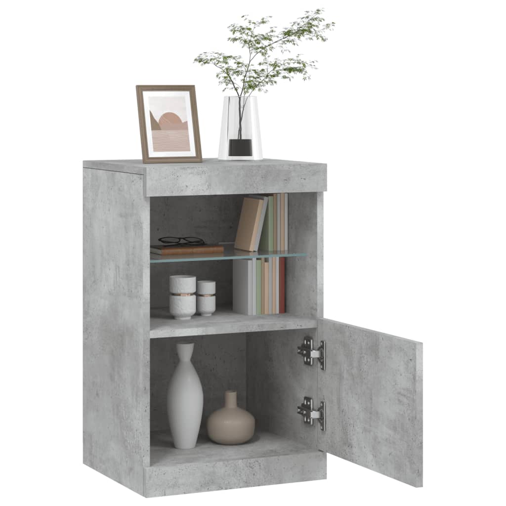 Buffet avec lumières LED gris béton 41x37x67 cm - XIOS