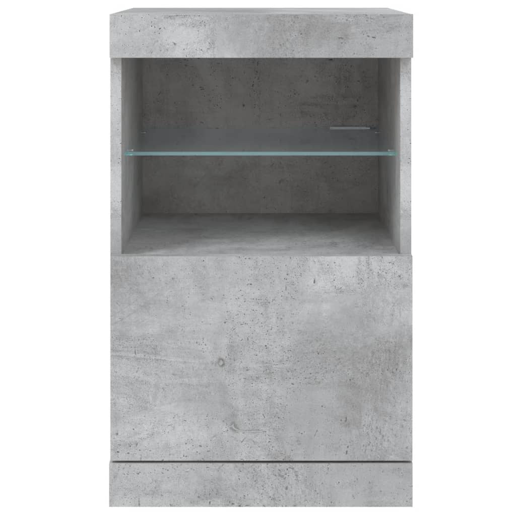 Buffet avec lumières LED gris béton 41x37x67 cm - XIOS