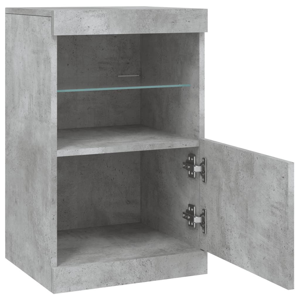 Buffet avec lumières LED gris béton 41x37x67 cm - XIOS