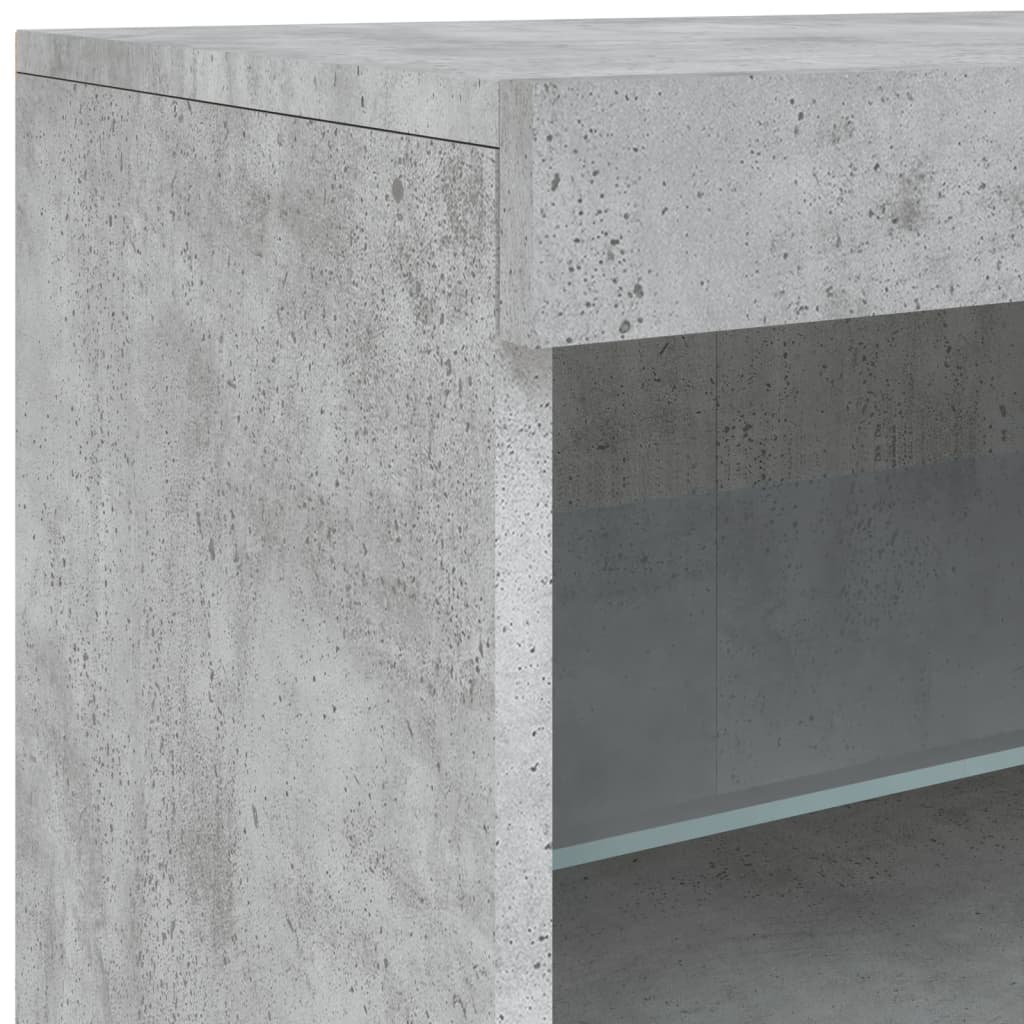 Buffet avec lumières LED gris béton 41x37x67 cm - XIOS