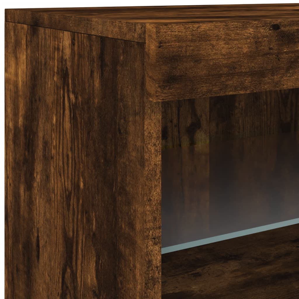Buffet avec lumières LED chêne fumé 41x37x67 cm - XIOS