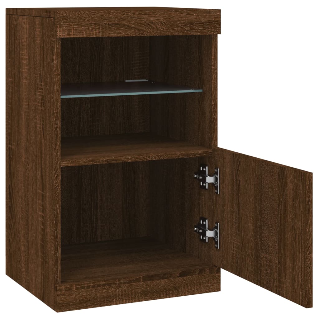 Buffet avec lumières LED chêne marron 41x37x67 cm - XIOS