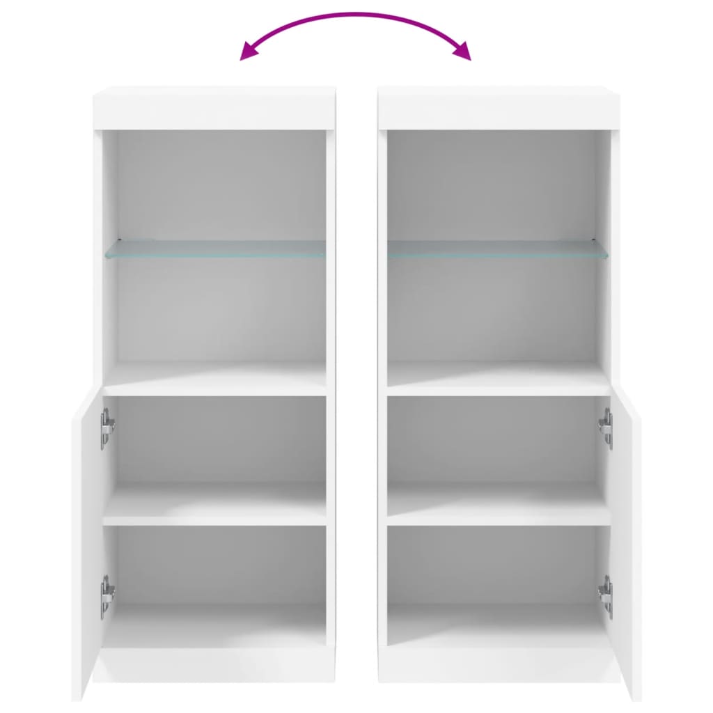 Buffet avec lumières LED blanc 41x37x100 cm - XIOS