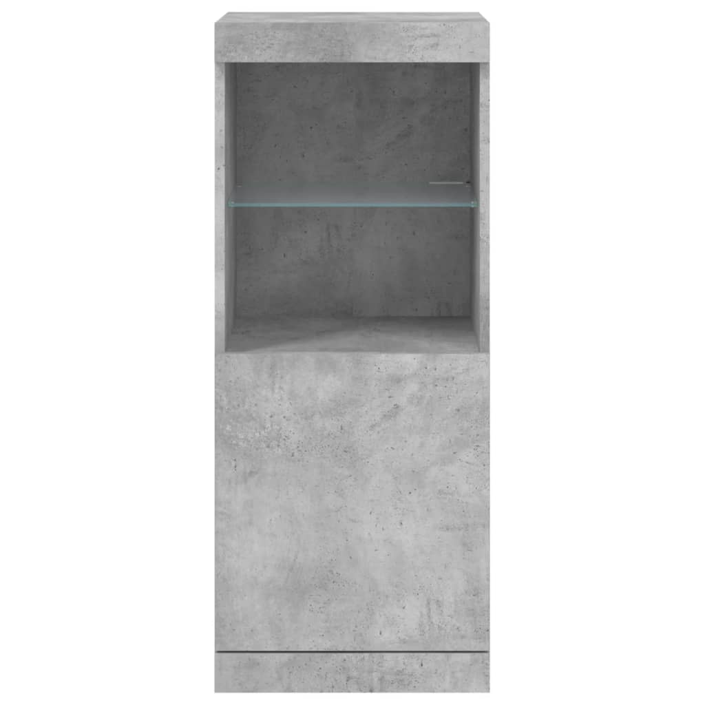 Buffet avec lumières LED gris béton 41x37x100 cm - XIOS