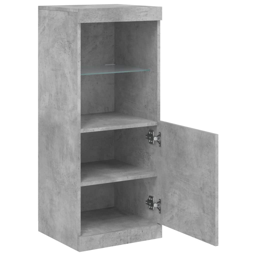 Buffet avec lumières LED gris béton 41x37x100 cm - XIOS