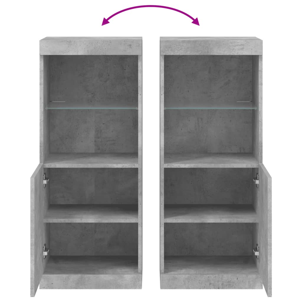 Buffet avec lumières LED gris béton 41x37x100 cm - XIOS