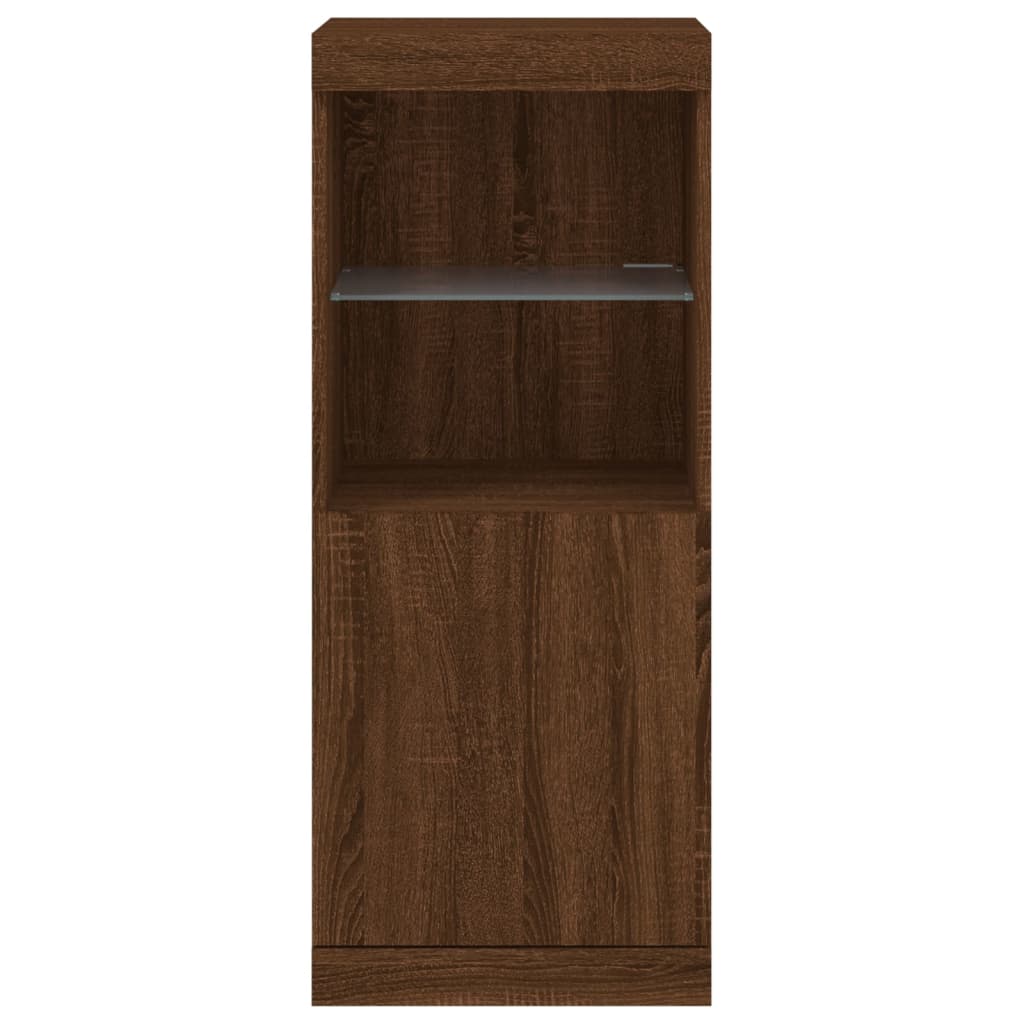 Buffet avec lumières LED chêne marron 41x37x100 cm - XIOS