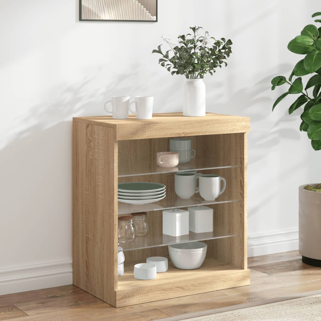 Buffet avec lumières LED chêne sonoma 60,5x37x67 cm - XIOS